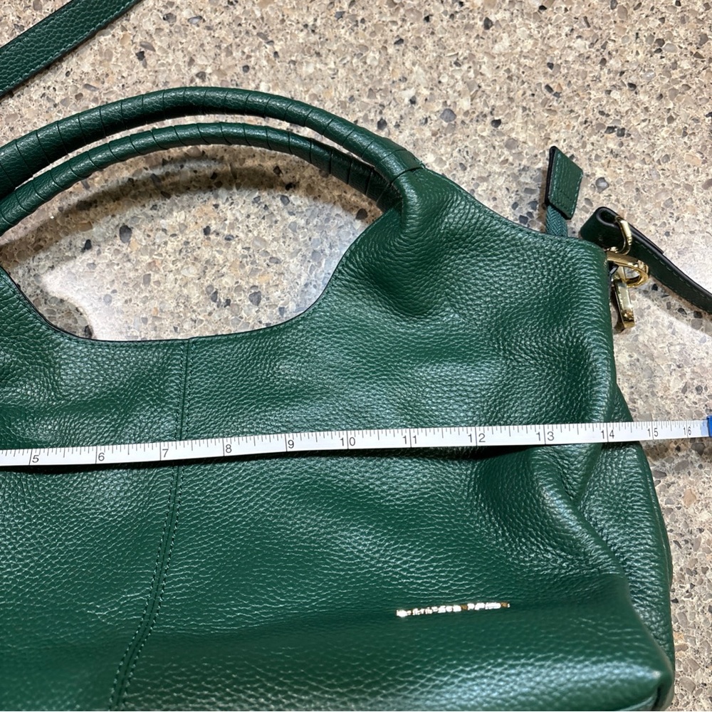 💚Bostonian Forest Green Leather Shoulder Bag - Picture 13 of 15